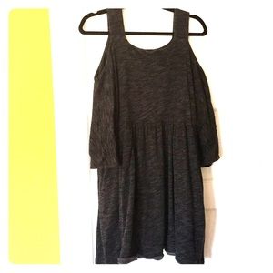 Free People peep shoulder dress in black/gray